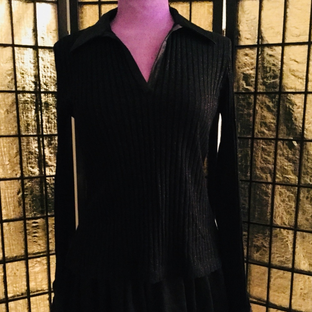 Black Lightweight Sweater Knit Top